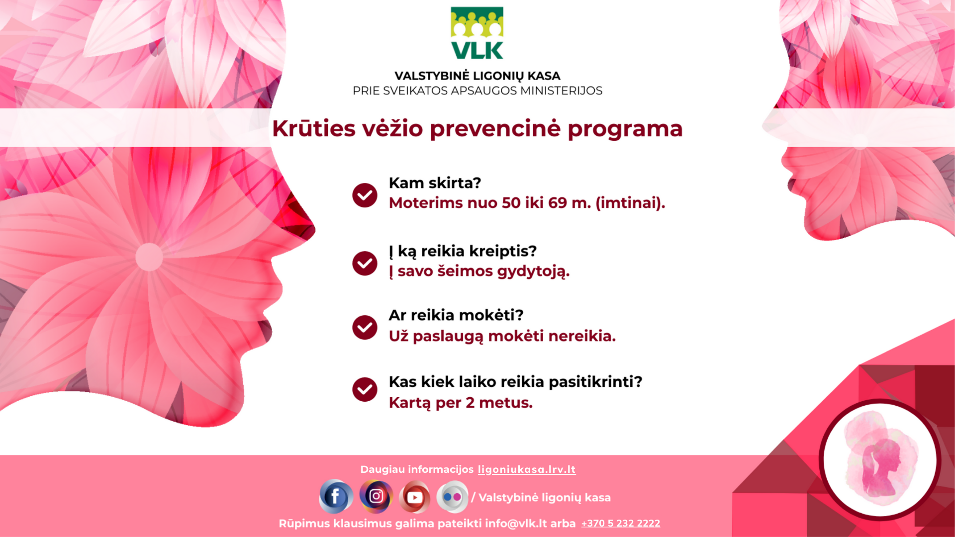 Krūties vėžio prevencinė programa. VLK infografikas