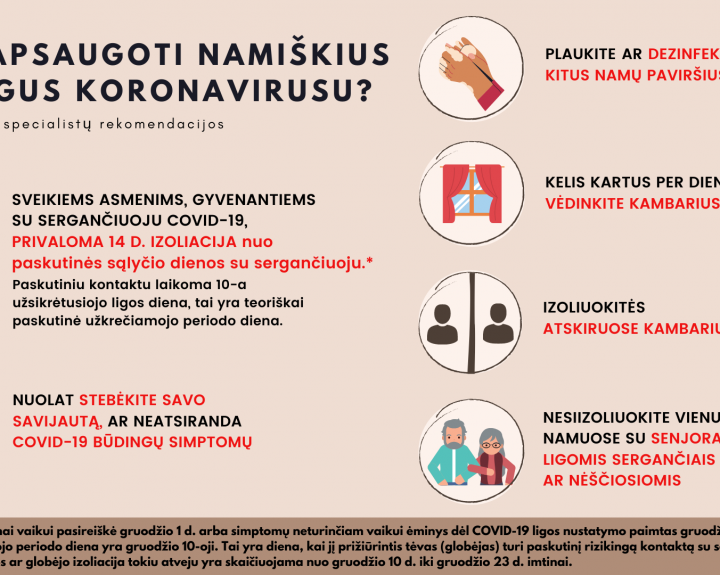 Ekspertų patarimai, kaip apsaugoti namiškius susirgus koronavirusu